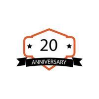 20 year anniversary celebration vector template design illustration