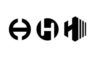 Letter initial H monogram logo design vector