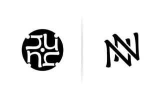 initial NN, N logo template design vector