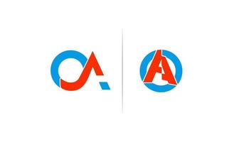 inicial oa, o, un vector de diseño de plantilla de logotipo creativo