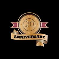 20 years anniversary celebration vector template design illustration