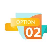 Number 02 option label vector temple design illustration