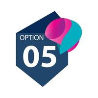 Number 05 option label vector temple design illustration