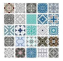 vintage tiles Portuguese patterns antique seamless design in Vector illustration