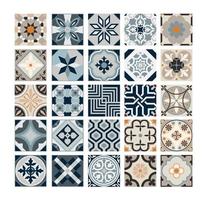 vintage tiles Portuguese patterns antique seamless design in Vector illustration