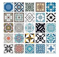 vintage tiles Portuguese patterns antique seamless design in Vector illustration