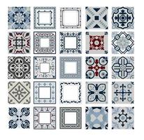 vintage tiles Portuguese patterns antique seamless design in Vector illustration