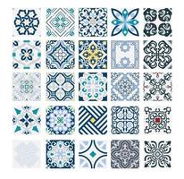 vintage tiles Portuguese patterns antique seamless design in Vector illustration