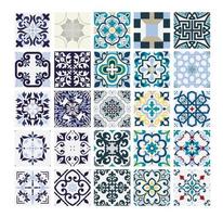 vintage tiles Portuguese patterns antique seamless design in Vector illustration