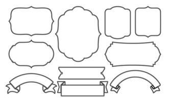 Set of frames border design vector