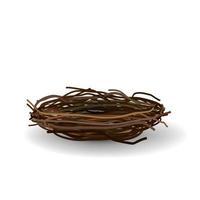 Bird's nest isolated on white background for your creativity vector