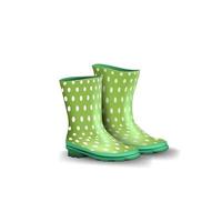 Rubber green boots isolated on white background for your creativity vector