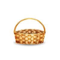 Wicker basket isolated on white background for your creativity vector