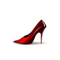 Zapato rojo de mujer aislado sobre fondo blanco para tu creatividad vector