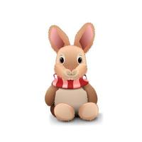 Plush rabbit isolated on white background for your creativity vector