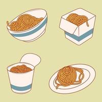 Set of Noodle in box vector