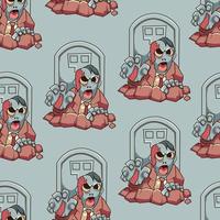 Seamless pattern of Zombie Illustration vector