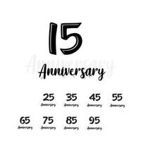 Set Year Anniversary White Background Color Vector Template Design Illustration