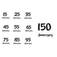 Set Year Anniversary White Background Color Vector Template Design Illustration