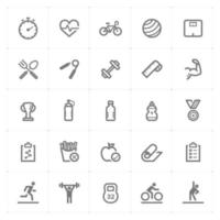 Fitness and Healthy line icons. Vector illustration on white background.