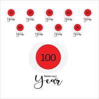 Set Year Anniversary Japan Them Color Vector Template Design Illustration