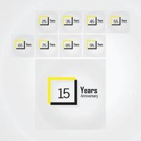 Set Year Anniversary White Background Color Vector Template Design Illustration