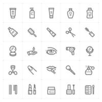 Cosmetic and Beauty line icons. Vector illustration on white background.