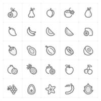 Fruit line icons. Vector illustration on white background.