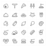 Food line icons. Vector illustration on white background.