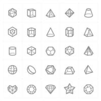 iconos de líneas de formas geométricas. Ilustración vectorial sobre fondo blanco. vector