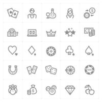 Casino and Gambling line icons. Vector illustration on white background.