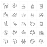 Science and Virus line icons. Vector illustration on white background.