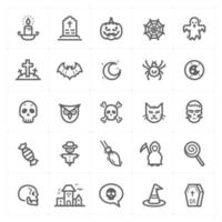 Halloween line icons. Vector illustration on white background.