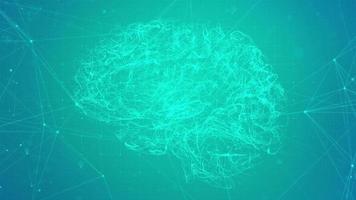 ciencia digital cerebro líneas punteadas video