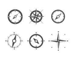 Compass vector icons set isolated on white background