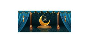 Fondo de venta de banner realista de ramadan kareem de lujo vector