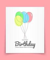 tarjeta de feliz cumpleaños con globos vector