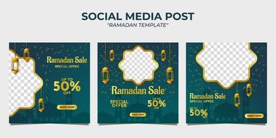 publicación de redes sociales de venta de Ramadán vector