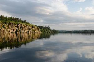 The Rock River in the orange sunset light photo