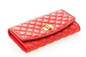 Red leather women wallet photo