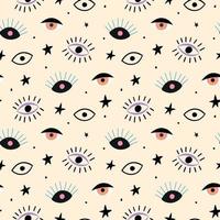 Hand drawn eyes seamless pattern vector