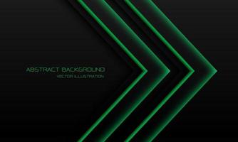 Abstract green light neon arrow direction on black with blank space design modern futuristic technology background vector illustration.