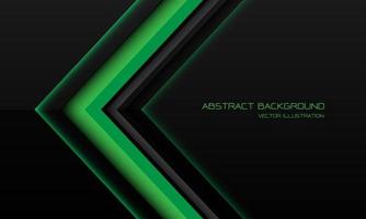 Abstract green metallic arrow direction on black with blank space design modern futuristic technology background vector illustration.