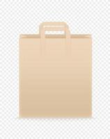 Brown paper craft shopping bag. Template for branding