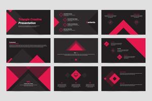 Triangle creative slide presentation template vector