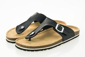 Men leather sandal and flip flop shoes photo