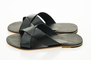 Men leather sandal and flip flop shoes photo