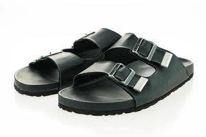 Men leather sandal and flip flop shoes photo