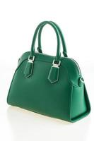 hermoso bolso verde de moda de lujo y elegancia. foto