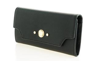 Black leather woman wallet photo